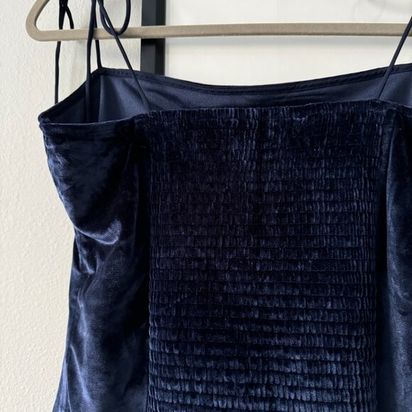 Abercrombie & Fitch | NWOT Navy Blue Velvet Sleeveless Top Size Large - Picture 6 of 9